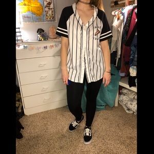 “True love” baseball button up shirt